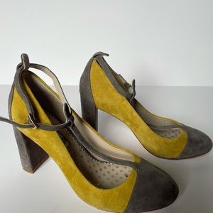 Boden suede pump lime/gray size 38